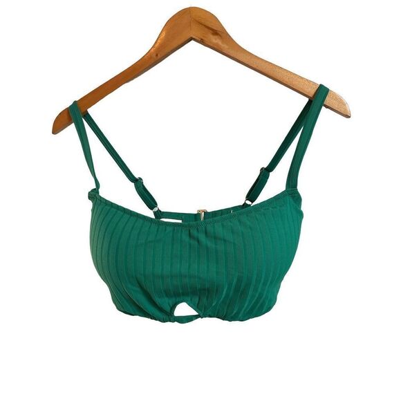 Shade & Shore Lightly Lined Green Bikini Top Size 34D NWT - Picture 1 of 6